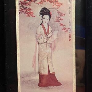 Chinese-vintage-collectible 2 beauty paintings art prints-court ladies-Jinling